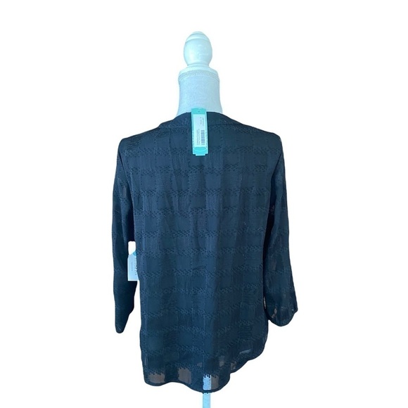 Stitch Fix Collective Tony Textured Blouse Black Size Small NEW. - Picture 3 of 3